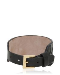 Alexander McQueen | Black Rib Cage Embossed Leather Bracelet for Men | Lyst