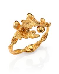 Alexander McQueen | Metallic Leaves & Acorn Cuff Bracelet | Lyst