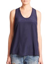 Joie | Blue Alicia Silk Racerback Tank Top | Lyst
