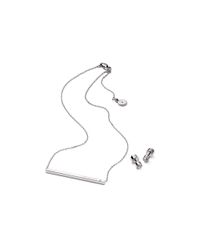 Michael Kors | Silver Necklace And Stud Earrings Set With Gift Box | Lyst
