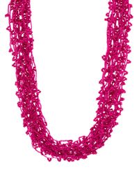 Accessorize Pink Beaded Cord Round Necklace