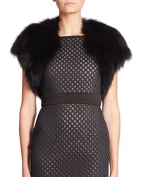 Ramy Brook | Black Fiona Cropped Fur Shawl | Lyst