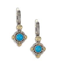 Konstantino | Metallic Hermione Turquoise 18k Yellow Gold Sterling Silver Drop Earrings | Lyst