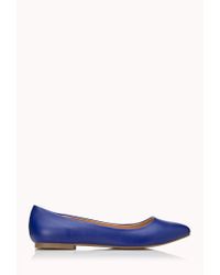 Forever 21 | Blue Classic Pointed Flats | Lyst