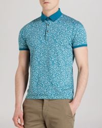 Ted Baker | Blue Spyda Printed Polo Shirt - Slim Fit for Men | Lyst