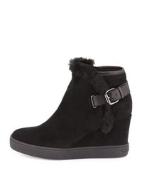 Aquatalia | Black Cameron Faux-shearling Booties | Lyst