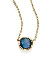 Ippolita | Metallic Lollipop London Blue Topaz & 18k Yellow Gold Mini Pendant Necklace | Lyst