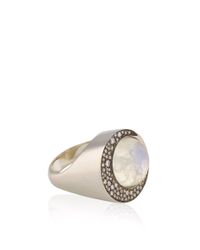 Noor Fares | Metallic Blue Moonstone Eclipse Ring | Lyst