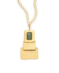 Stephanie Kantis | Window Green Moss Agate Stacked Pendant | Lyst