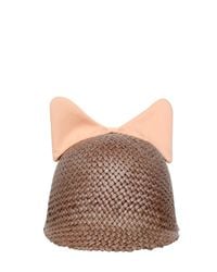 Federica Moretti | Pink Minu Cotton Cat Ears On Woven Straw Hat for Men | Lyst