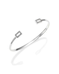 Ippolita | Metallic Stella Diamond & Sterling Silver Rectangle Huggie Cuff Bracelet | Lyst