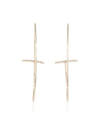 Hirotaka | Metallic Large Size Gossamer Floating Diamond Bar Oval Earring | Lyst