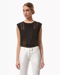 Veronica Beard | Black Lace Muscle Tee | Lyst