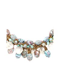 Carole Tanenbaum | Blue 1960S Unsigned Glass Turquoise Bead Necklace With Mother Of Pearl Shells | Lyst