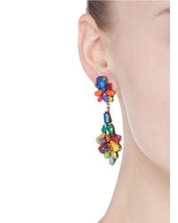 Erickson Beamon | Multicolor 'splash' Crystal Flower Drop Earrings | Lyst