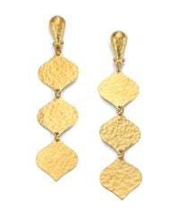 Gurhan | Metallic Clove 24k Yellow Gold Triple-drop Earrings | Lyst