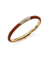 Michael Kors | Metallic Skorpios Braided Leather Bangle Bracelet | Lyst