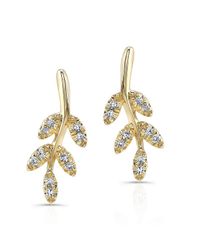 Anne Sisteron - Metallic 14kt Yellow Gold Diamond Branch Stud Earrings - Lyst