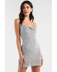 Lyst Akira Immortal Backless Sparkly Mini Dress In Metallic Women S Metallic Immortal Backless Sparkly Mini Dress
