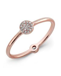 Anne Sisteron - Metallic 14kt Rose Gold Diamond Mini Disc Ring - Lyst