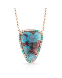Anne Sisteron - Blue 14kt Rose Gold Paraiba Diamond Necklace - Lyst