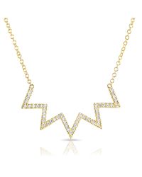 Anne Sisteron - Metallic 14kt Yellow Gold Diamond Chevron Crown Necklace - Lyst