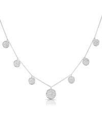 Anne Sisteron - Metallic 14kt White Gold 7 Medium Diamond Disc Necklace - Lyst