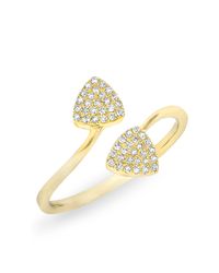 Anne Sisteron - Metallic 14kt Yellow Gold Diamond Double Wedge Triangle Ring - Lyst