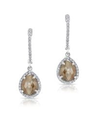 Anne Sisteron - 14kt White Gold Mini Raw Diamond Pear Drops - Lyst