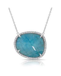 Anne Sisteron - 14kt White Gold Blue Apatite Diamond Necklace - Lyst