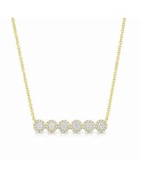 Anne Sisteron - Metallic 14kt Yellow Gold Diamond Circle Bar Necklace - Lyst