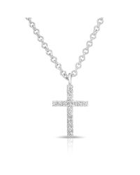 Anne Sisteron - Metallic 14kt White Gold Diamond Cross Necklace - Lyst