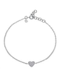 Anne Sisteron - Multicolor 14kt White Gold Diamond Heart Bracelet - Lyst