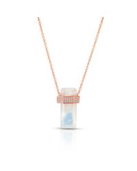 Anne Sisteron - Metallic 14kt Rose Gold Moonstone Diamond Luxe Savannah Necklace - Lyst