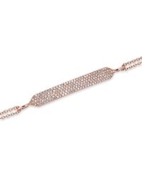 Anne Sisteron - Metallic 14kt Rose Gold Diamond Glisten Id Bracelet - Lyst