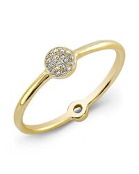 Anne Sisteron | Metallic 14kt Yellow Gold Diamond Mini Disc Ring | Lyst