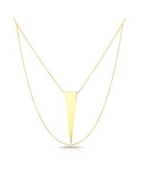 Anne Sisteron | Metallic 14kt Solid Yellow Gold Julia Triangle Necklace | Lyst