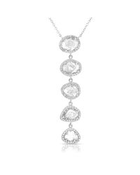 Anne Sisteron | Metallic 14kt White Gold Diamond Slice Drop Necklace | Lyst