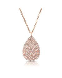 Anne Sisteron | Metallic 14kt Rose Gold Diamond Large Pear Shaped Necklace | Lyst