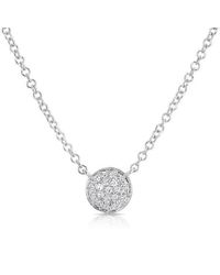 Anne Sisteron | Metallic 14kt White Gold Diamond Mini Disc Necklace | Lyst