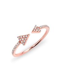 Anne Sisteron | Multicolor 14kt Rose Gold Diamond Open Double Triangle Ring | Lyst
