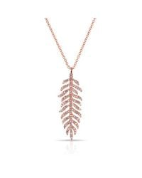 Anne Sisteron | Metallic 14kt Rose Gold Diamond Palm Necklace | Lyst