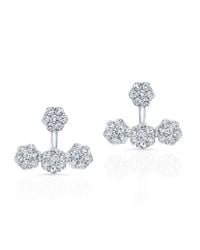 Anne Sisteron | Metallic 18kt White Gold Diamond Shari Floating Earrings | Lyst