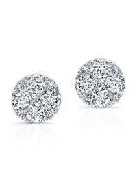 Anne Sisteron | Metallic 14kt White Gold Diamond Stud Earrings | Lyst