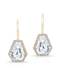 Anne Sisteron | Metallic 14kt Yellow Gold White Topaz Diamond Jewel Earrings | Lyst