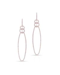Anne Sisteron | Metallic 14kt Rose Gold Diamond Chain Link Oval Drop Earrings | Lyst
