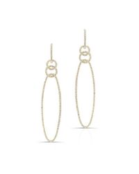 Anne Sisteron | Metallic 14kt Yellow Gold Diamond Chain Link Oval Drop Earrings | Lyst