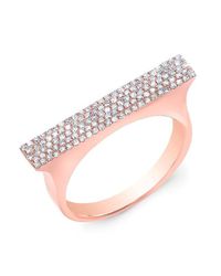Anne Sisteron | Pink 14kt Rose Gold Diamond Thick Bar Ring | Lyst