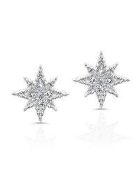 Anne Sisteron | Metallic 14kt White Gold Diamond North Star Stud Earrings | Lyst