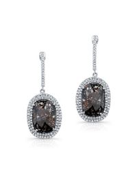 Anne Sisteron | Metallic 14kt White Gold Diamond Slice Double Halo Earrings | Lyst